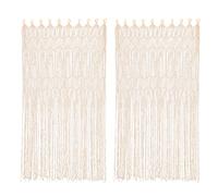 TRIEBAN Lot de 2 rideaux en macramé - Style bohème - Tissés à la main - Pour mariage, fenêtre et séparateur de pièce - Décoration murale pour la maison et le bureau - 85 x 200 cm