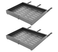 TRIEBAN Lot de 2 tiroirs télescopiques, 32 à 52 cm, largeur réglable, organisateur d'armoire de cuisine, blanc