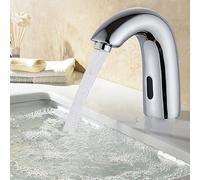 TRIEBAN Mitigeur de lavabo électronique avec capteur infrarouge automatique - Robinet de salle de bain - Eau froide - Chromé