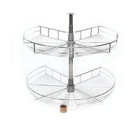 TRIEBAN Organisateur d'armoires de cuisine, étagère d'angle rotative à 2 niveaux 270°, système de rangement de tiroirs, poêle, cloison de séparation, couvercle de casserole, support de pot