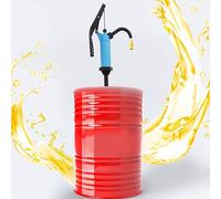 TRIEBAN Pompe à baril en acier inoxydable 201 Pompe à main avec tuyau de sortie d'huile en forme de U 16-18 L/min, bleu universel levier pompe à main pour fûts de 55 gallons