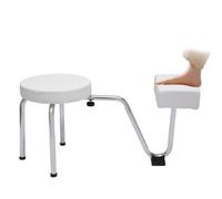 TRIEBAN Repose-pieds avec repose-pieds, 2 en 1, tabouret de pédicure, réglable, en PVC, pour manucure, spa, beauté, salon, équipement de studio, blanc