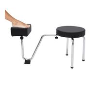 TRIEBAN Repose-pieds avec repose-pieds, 2 en 1, tabouret de pédicure, tabouret de tatouage, réglable, en PVC, pour manucure, spa, beauté, salon, équipement de studio, noir