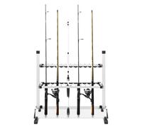 TRIEBAN Support de canne à pêche pour 24 cannes à pêche en aluminium solide pour l'intérieur et l'extérieur Support en alliage d'aluminium