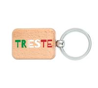 Trieste Drapeau Italie Souvenir Porte-clés en bois Médaille chien accessoire porte-clés