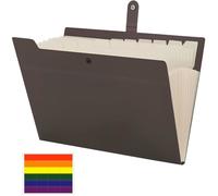 Trieur 12 Compartiments A4,Pochette Trieur Extensible avec Étiquettes,Accordéon Rangement Papier marron foncé DOSSIER SUSPENDU