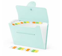 Trieur 12 Compartiments A4 Rangement Documents Papier Administratif, Convient à la Maison, à l'École et au Bureau Accordéon Pochette Extensible pour Classer et Transporter des Documents, Vert clair