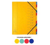 Trieur - 12 compartiments - Carton rigide - Avec élastiques - 24x32 cm - Exacompta