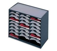 Trieur 24 cases noir gris pour document A4, Dimentions d'une case L 22 x H 5,8 x P 29,7