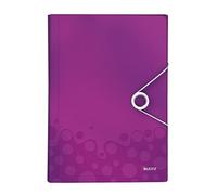 Leitz - Classeur Ménager, Trieur à Soufflets 6 Compartiments, 250 Feuilles A4, Fermeture Élastique, Rangement Documents Bureau École Maison, Plastique Souple, Violet WOW, 45890062