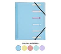 Trieur - 6 compartiments - A4 - 3 rabats - Couleur pastel - Exacompta