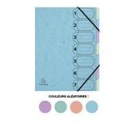 Trieur - 7 Touches - A4 - Carton - Couleurs Pastel Assorties - Harmonika - Exacompta