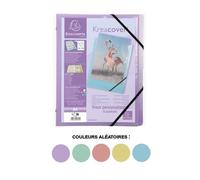 Exacompta - Réf. 56279E - 1 trieur personnalisable Kreacover Pastel - avec 3 rabats - avec élastiques - couverture et intérieur en PP - 8 compartiments - dim 25x32cm - pour A4 - 5 couleurs aléatoires