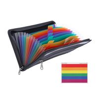 Trieur à compartiments A5 avec fermeture éclair 13 compartiments Organiseur de documents A5 avec compartiments pour l'argent Avec compartiments pour l'argent Pour chèques, factures, coupon (29 x16cm)