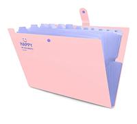 Trieur à Documents, Accordéon Dossiers, A4 Chemise Trieur, Grande Capacité, Facile à Porter, avec Boutons en Métal et 12 Compartiments, pour Bureau Maison École (Rose)