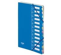 Trieur à élastiques carton / plastique Extendos 12 compartiments A4 - bleu clair