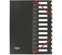Trieur à élastiques carton / plastique 12 compartiments A4 - noir - Noir - Extendos Noir G