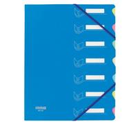 Trieur à élastiques carton / plastique Extendos 7 compartiments A4 - bleu