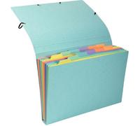 Exacompta - Réf. 58560E - 1 pochette trieur Aquarel en carte multicolore pastel 12 compartiments - fermeture par élastiques - format 34x24,5cm pour documents format A4 - couleurs aléatoires