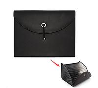 Trieur à Soufflet Porte-documents en Cuir Valisette Classeur A4 Papiers Contrats Fichiers de Poche 13 Positions Chemise à Rabat Forme Accordéon Serviette de Dossiers Organisateur d’Archives Bureau