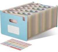 Trieur A4 26 Compartiments, Rangement Papier Administratif, Organiseur De Dossiers Accordéon En Paille De Blé, Classeur Range Document, Sans Bpa, Retour À La Nature, Vie Saine Bleu Ciel