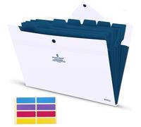 Trieur A4 - Accordéon - 8 Compartiments - Imperméable - Extensible - Bureau École Blanc