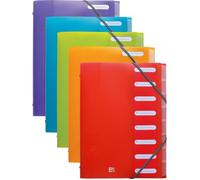 Oxford - Trieur A4 School Life - 8 compartiments - polypro translucide assorti