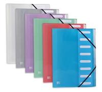 OXFORD Trieur Extensible 8 Compartiments Hawaï A4 Couverture Polypro Translucide Coloris Assortis