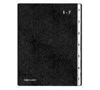 Trieur A4 - PAGNA - 7 Compartiments - Noir - Carton Dur Lavable - Dos en Toile Extensible