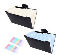 Trieur A4, Porte Documents, Range Document, 12 Compartiments, Extensible Poches A4, Rangement Papier Administratif, Dossier Avec pour la Maison, le Bureau, l'École et les Voyages, Lot de 2