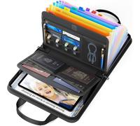Trieur A4 Pour Documents Importants, 13 Poches Dossier Extensible Ignifuge Avec Poignée, Classeur Rangement Documents De Voyage Accordéon, Organiseur Pour Certificats, Papiers Et Reçus