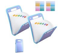Trieur AccordéOn, Lot De 2 Dossier Rangement Documents Extensible, Trieur A4 Avec PoignéEs, Chaque 13 Intercalaires Et 12 éTiquettes, Hemise A Rabat Durable Pour Bureau, éCole, Maison. (Bleu)