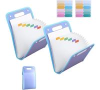 Trieur AccordéOn, Lot De 2 Dossier Rangement Documents Extensible, Trieur A4 Avec PoignéEs, Chaque 13 Intercalaires Et 12 éTiquettes, Hemise A Rabat Durable Pour Bureau, éCole, Maison. (Rose)