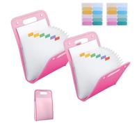 Trieur AccordéOn, Lot De 2 Dossier Rangement Documents Extensible, Trieur A4 Avec PoignéEs, Chaque 13 Intercalaires Et 12 éTiquettes, Hemise A Rabat Durable Pour Bureau, éCole, Maison. (Rose)