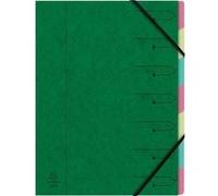 EXACOMPTA Trieur agrafé avec élastiques 7 compartiments Vert