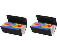 Trieur Chèque Rainbow Class Noir Avec 13 Compartiments Intérieur Multicolore (Lot De 2)