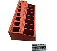 Trieur de boulons M3 pour 7 longueurs de mesure pour l'organisation de précision, les petites pièces, vis, matériel, boîte à pêche, outil de collection, décoration de la maison (rouge)