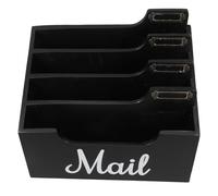 Trieur de Courrier en Bois Foncé à Compartiments Multiples pour Bureau | Rangement Polyvalent, Finition Lisse, Design Rustique Esprit Ferme, Usage Maison et Espace de Travail