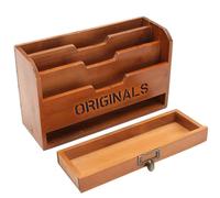 Trieur de document - Rack de bureau, plateau de lettres | Stockage de papeterie en bois rustique pour les dossiers de papier et après les surfaces de travail Rise dans les études Kitchens Classrooms e