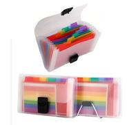 Trieur de documents efficace, 3 pièces, boîte de rangement de fichiers à 13 poches, compacte pour à, article facile à transporter, boîte de classement à presser