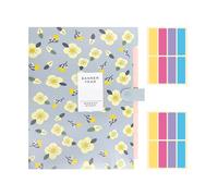 Trieur De Fichiers Bleu 1 Pièce Avec 2 Autocollants Colorés, Dossier Avec 8 Compartiments, Organisateur De Fichiers Extensible, Trieur De Papier A4