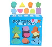 Trieur de Forme éducative - 9 emplacements de Puzzle en Bois pour Croissance Cognitive, Conception d'apprentissage interactif avec Fonction de tri et de Forme, boîte d'activité pour la Maison