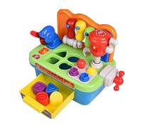 Trieur de formes d'établi pour tout-petits, jouet pour bébé pour garçons de 1 an, ensemble de perceuse, banc, jouet lumineux