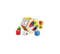 Hape Trieur de Forme Bebe en Bois - Jeu d'Éveil, Sensoriel, Motricité Fine 12 Mois - Reconnaissance des Couleurs avec Roue Mélange - Tri des Formes Géométriques Enfant - Activité Ludique