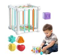 Trieur de formes pour bébé - Jeu de cubes de blocs sensoriels | Jouet d'apprentissage développemental | Blocs de forme éducatifs pour l'amélioration de la motricité fine, activité d'apprentissage préc
