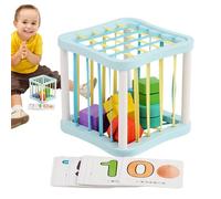 Trieur de formes sensorielles - Cube coloré - Jouets de reconnaissance de nombres - Jouets de développement précoce de couleur apilabl