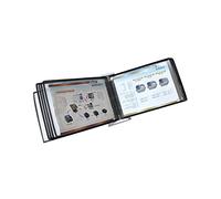 Trieur de références de bureau, dossier d'affichage à rabat horizontal, système de référence de catalogue mural, format A4, format lettre et panneau double face de 10 pages (noir)