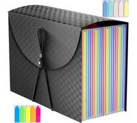 Trieur Document A4, 25 Compartiments Extensible Pochettes pour Documents, Rangement Papier Administratif Accordéon Organiseur de Dossiers de Fichiers pour le Bureau et Maison, Noir
