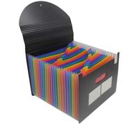 Trieur Document A4 - Classeur Accordéon - 24 Compartiments - Couvercle Extensible - Onglets de Couleur