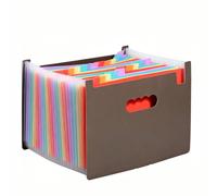 Trieur Document A4 - Porte documents à soufflet, Extensible, grande capacité, avec poignée de transport, conception ergonomique, plastique, 13, 25 compartiments (25 compartiments, marron)